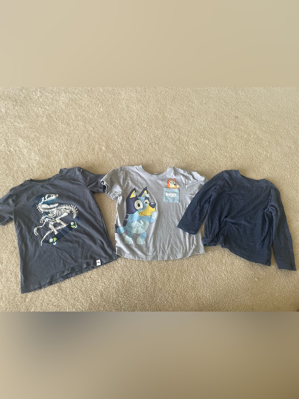 BUNDLE OF 3 boys tops. Bluey. Tommy Bahama tRex. Size 5T